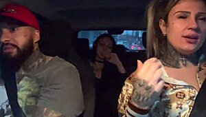 Driver Sucks 18yo Passenger's Small Tits to Orgasm in Car