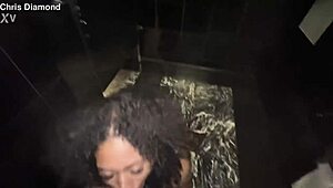 Horny Brunette Swallows Monster Cock in Hotel Bathroom Deeply 😈