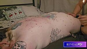 Revealme curvy babe massage hot wax back and tit drip fetish
