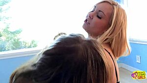 Two Lovely Lesbian Friends Stuff Sex Toys Into Clean Assholes