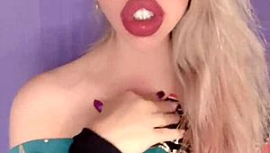 Blonde Woman With Long Hair And Nails In Fetish Scene