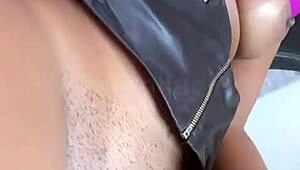 Latina amateur flaunts natural tits in lingerie on public outdoor display 😘