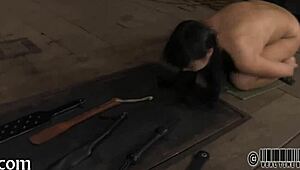 Stormy caning for babe