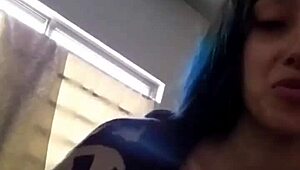 i fuck that hot skinny girl at home and she cum on tits too