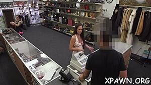 sex in shop with tight cunt skank rough fucking