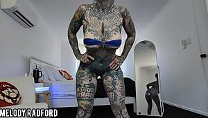 milf tries on bikini with led butt plug