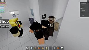 Roblox girl gets fucked in a public bathroom risky