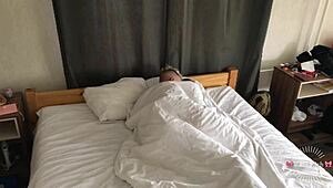 Skinny brunette babe gets fucked in front of neighbors