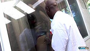 milf in fishnets gets double penetrated by black stud