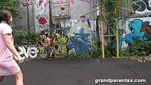 i saw grandparents picking up a teen on the basketball court, it was wild