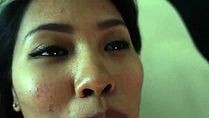 Angelina Chung and Savannah Fox keep heels on and lez out