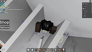 Roblox girl gets fucked in a public bathroom risky