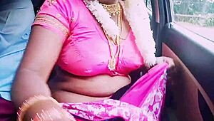 indian housewife in saree cheats with boyfriend during car romance, sharing telugu dirty talks and passionate sex story