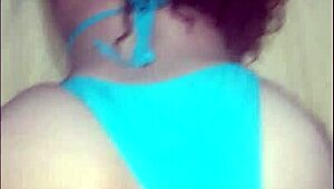 Beautiful big-ass Latina gets fucked on all fours in her tiny blue bikini.