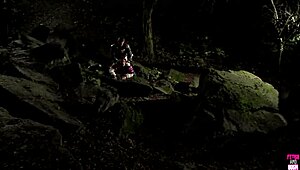 does knight fuck that hot brunette outdoors in doggy and cowgirl all night?