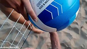 Intense beach orgy with young teens and shaved pussies