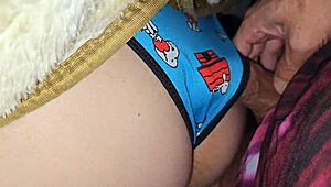 hey, i'm playing with my virgin stepdaughter's new panties, masturbating young and first penetration