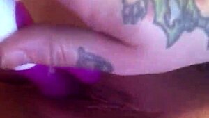 She casually plays with her soft, wet pussy using toys, reaching orgasm.