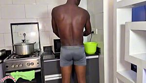 My 18+ stepsister wants her first fuck in the kitchen. I give her the best sex of her life with blowjob and doggystyle.