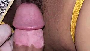 Vered's Wife Enjoys Handjob in Tight Yellow Lingerie