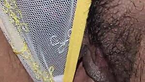 Vered's Wife Enjoys Handjob in Tight Yellow Lingerie