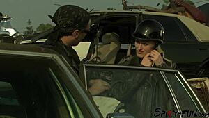 Blonde slut, take that facial in this vintage video, she moans.