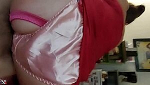 2253Ss2 - French Amateur Clothed Sex Lingerie Outfit Garter Belt Bra Thong Red Satin Tight Dress Stockings Heels Rimming Deepthroat Pussy Fuck Dirty Talk Cumshot