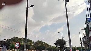 Incredible street encounter where an exhibitionist signals for sex and i say yes, lucky day!