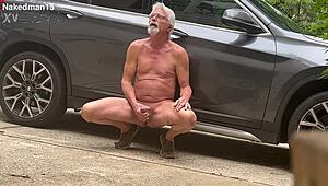 Nakedman15 Masturbates Publicly While Flashing His Cock
