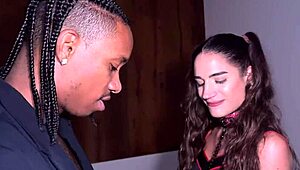 pretty french european student candie luciani curiously bends over for jesús reyes in homemade scene