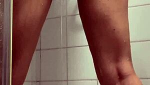 petite arab masturbating in shower feels amazing