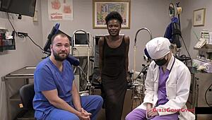 Rina Arem Receives Yearly Gyno Exam From Doctor And Nurse