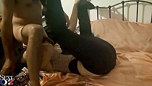 Amateur Slut in Zebra Corset Gets Doggystyle Blowjob and Ass Licking!