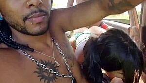 Young Trans Amateurs Fuck in Public Daylight