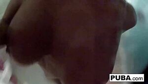 Nikita von james enjoys a relaxing shower in the bathroom