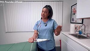 Curvy Latina Nurse Maya Farrell Collects Massive Sample