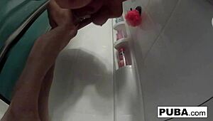 Nikita von james enjoys a relaxing shower in the bathroom