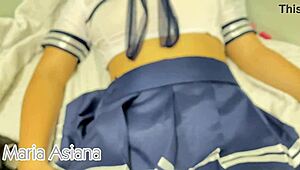 Pretty step daughter fingers herself suggestively