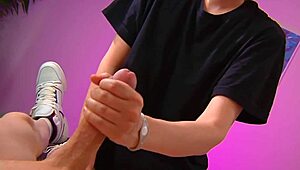 Watch this cute blonde roommate girl stroking a monster cock?