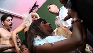 amy anderssen, loona luxx, natalli di angelo in group double penetration with anal and facial