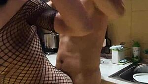 the best sex in the kitchen with milf wife and anal assfucking