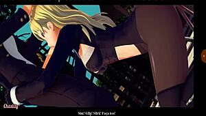 The naughty nun interacts with friends in game