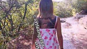 littleangel84 performs solo masturbation outdoors in the french countryside