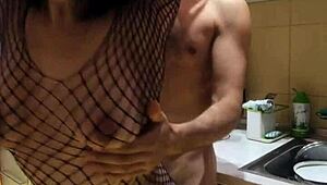 the best sex in the kitchen with milf wife and anal assfucking