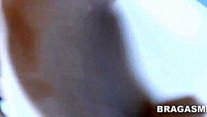 Mature mexican woman in jeans curiously bends over homemade scene