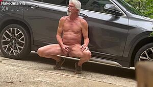 Nakedman15 Masturbates Publicly While Flashing His Cock