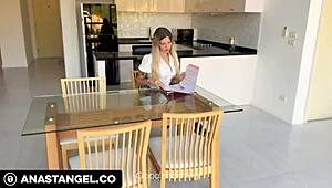 roommate catches me eyeing her nudes, lets me cum inside