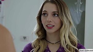 blonde lesbians sucking on small tits while squirting in a wild 69 position