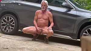 Nakedman15 Masturbates Publicly While Flashing His Cock