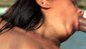 Babalu takes dicks in every hole on sandy beach?